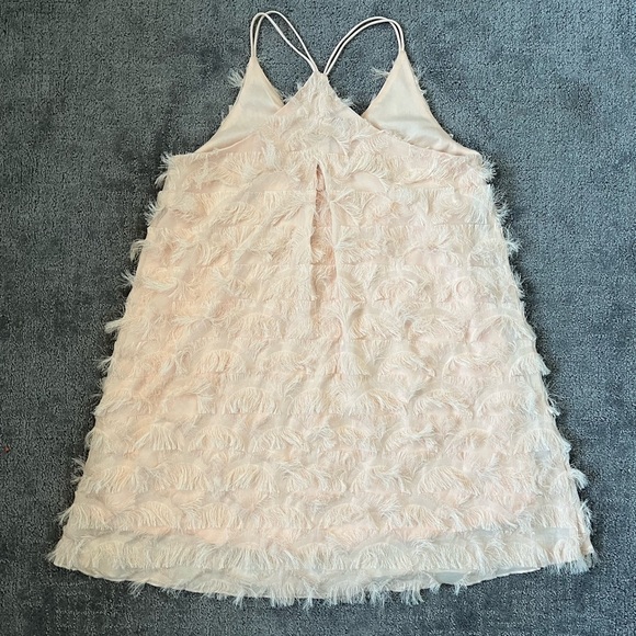 The Impeccable Pig Pink Feathered Eyelash Slip Mini Dress - Picture 5 of 5